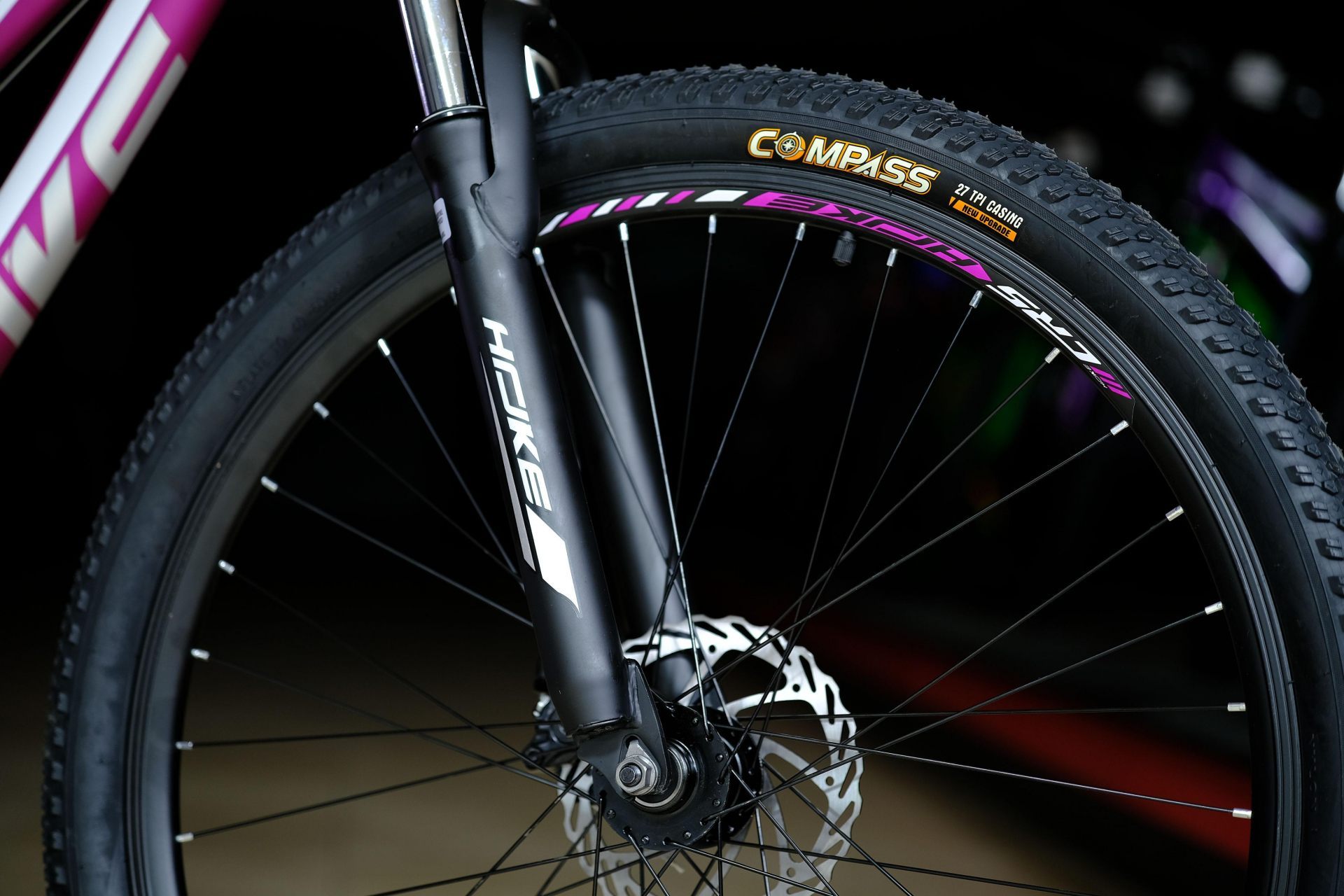 Обод 27.5 двойной, втулки стальные на промподштпниках HOKE Jade 100 MD матовый фиолетовый-белый 15