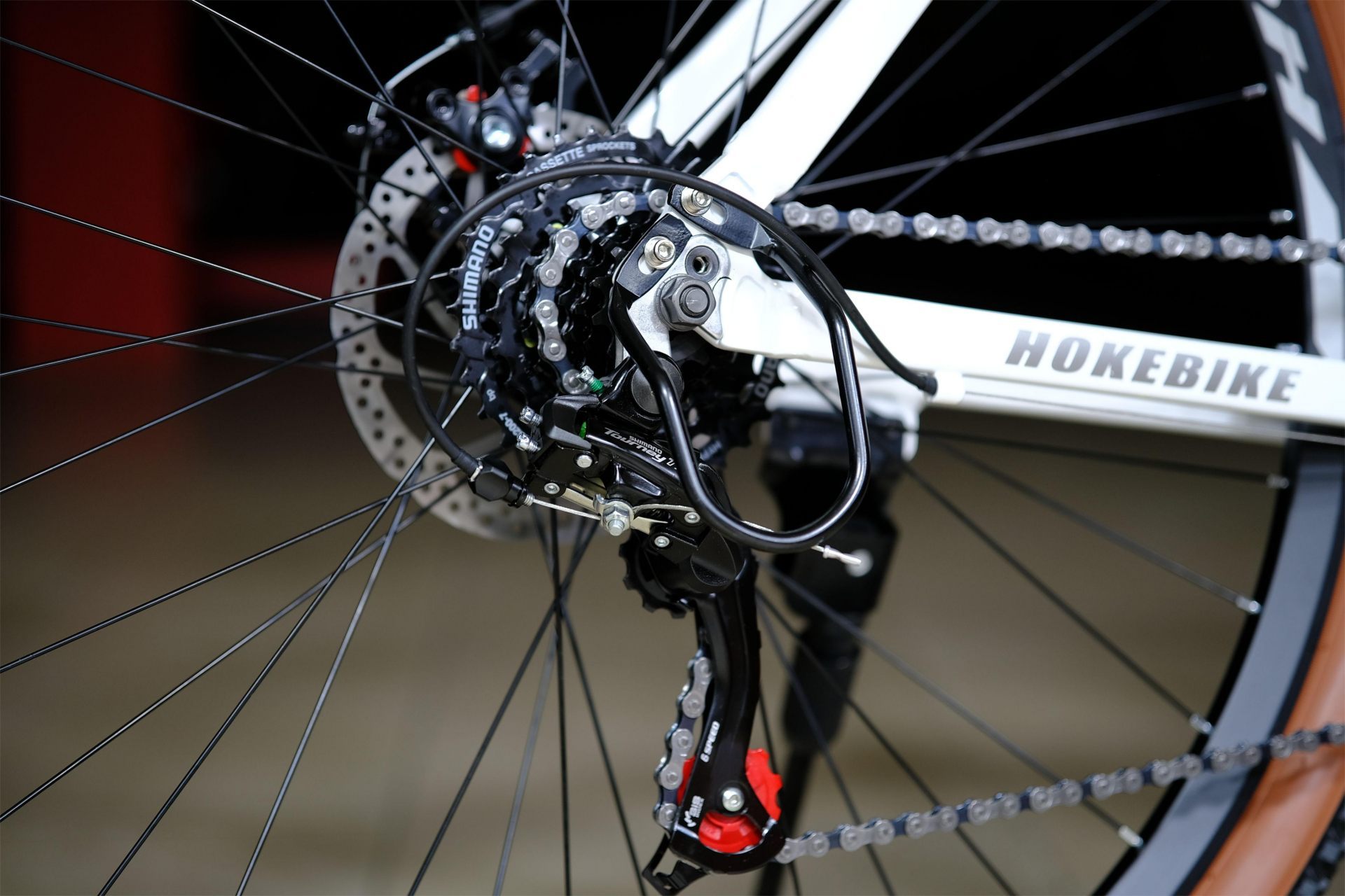 Задний переключатель Shimano Tourney TZ500 оригинал HOKE ONE WAY 29 белый-серый 19