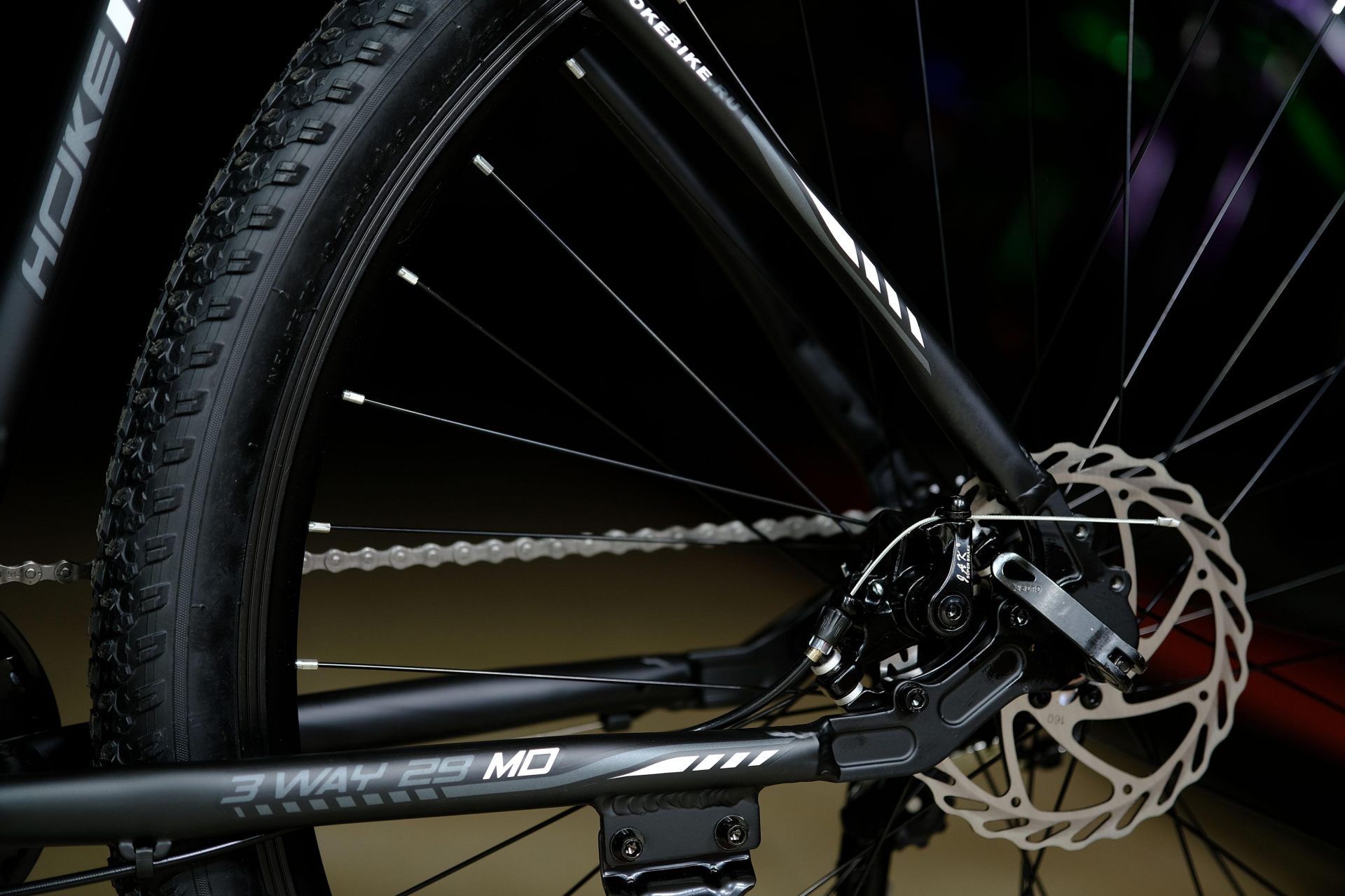 Тормоз дисковый механический JAK  HOKE 3 Way 29 MD матовый чёрный-белый 21